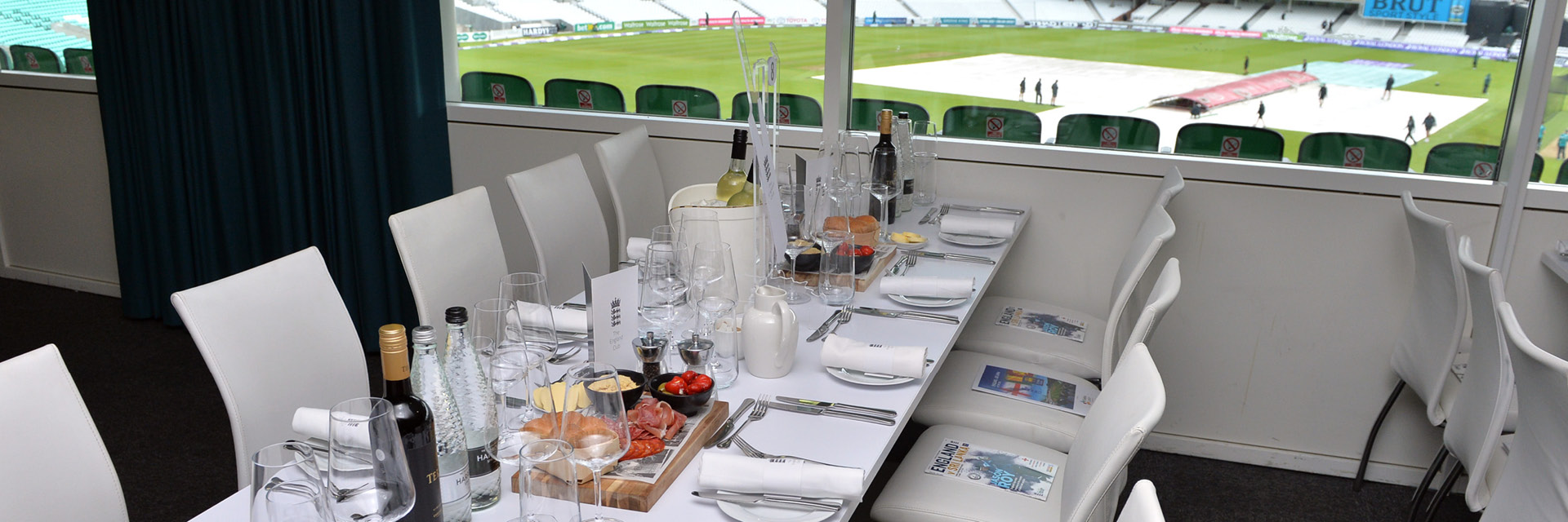 The Oval England Club Table with pitch view